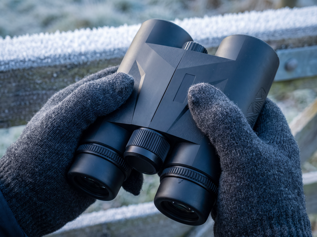 Textured rubber armour gripped in gloves