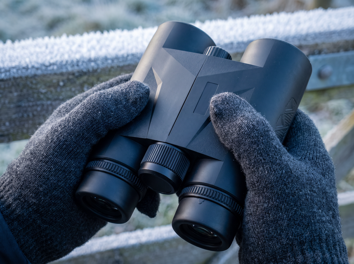 Textured rubber armour gripped in gloves