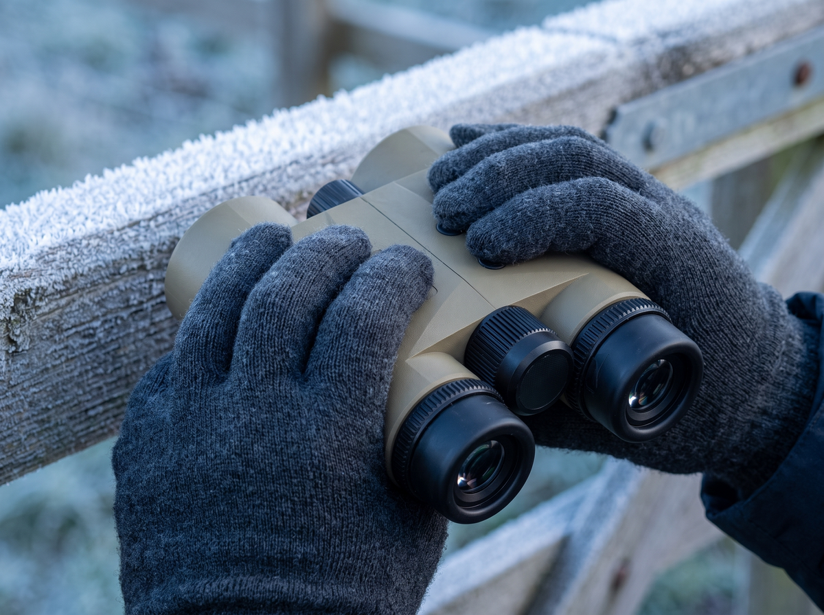 Textured rubber armour gripped in gloves