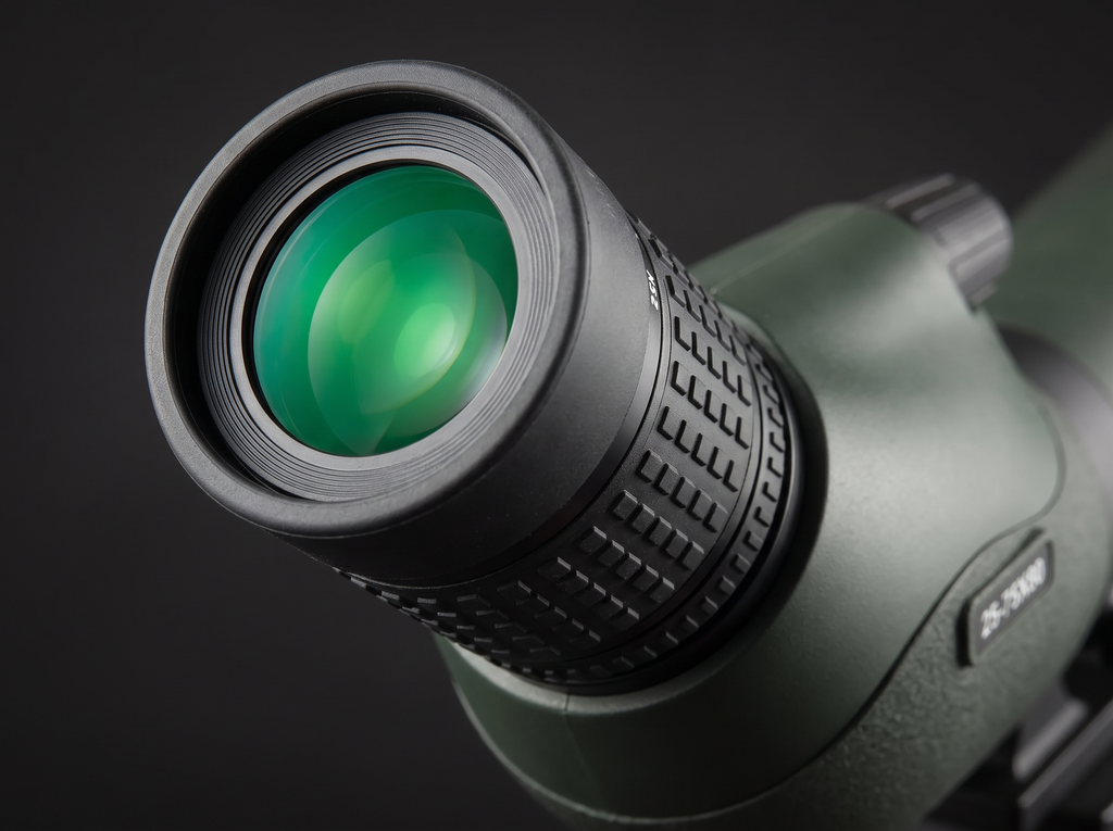 Angled eyepiece and extended sunshade
